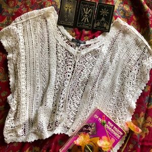 Love Culture White Boho Macrame Crop Top